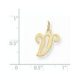 thumbnail image 4 of 14k Yellow Gold 14KY Script Letter V Initial Charm Pendant, 4 of 4