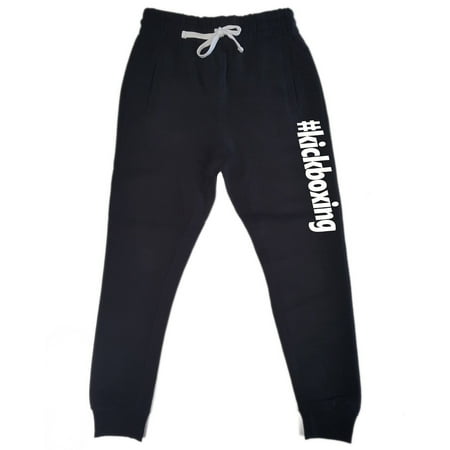 Men's #Kickboxing Black Fleece Gym Jogger Sweatpants 2X-Large Black
