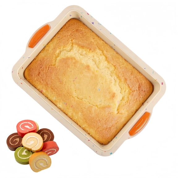 13 x 9 Inch Silicone Brownie Bake Pan Non-Stick Rectangle Cake Mold
