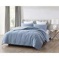 thumbnail image 2 of Chezmoi Collection Levi 3-Piece Striped Jersey Knit Cotton Solid Reversible Comforter Set, 2 of 6