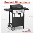 thumbnail image 6 of Propane Gas Grill 21000 BTU with 2-Burner,325 sq.in. Outdoor BBQ Grill for Barbecue Cooking with Top Cover Lid,Wheels,Side Storage Shelves,Barbeque Stove for Patio Garden Camping,Black, 6 of 7