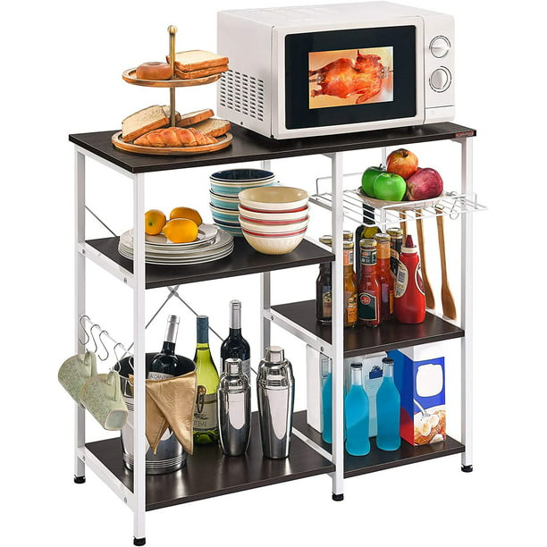 COOKCOK Kitchen Bakers Rack,Utility Storage Shelf,Microwave Oven Stand ...