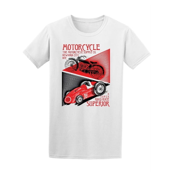 Retro Motorcycle and Car Race Men's Tee - Image by Shutterstock