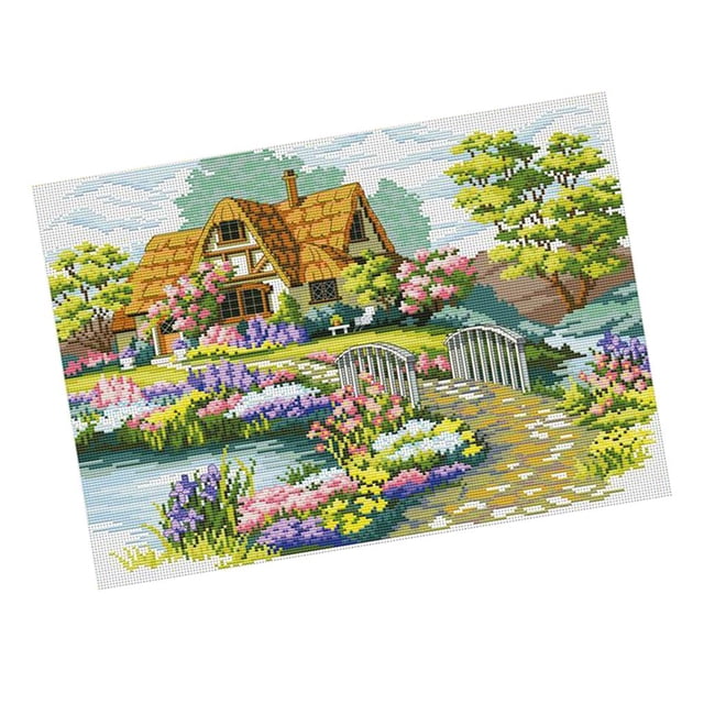 DIY Handmade Needlework Stitch Set Embroidery Printed Garden -Stitching
