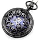 thumbnail image 3 of Reloj de bolsillo mecánico negro Sincero con solapa estilo retro y hueco para hombres y mujeres, 3 of 5