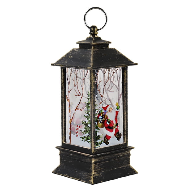 Linterna navideña para exteriores, lámpara de viento pequeña iluminada con pilas, ciervo/muñeco de nieve/ángel/Papá Noel, decoraciones navideñas, linterna colgante, colgante para árbol de Navidad, acc