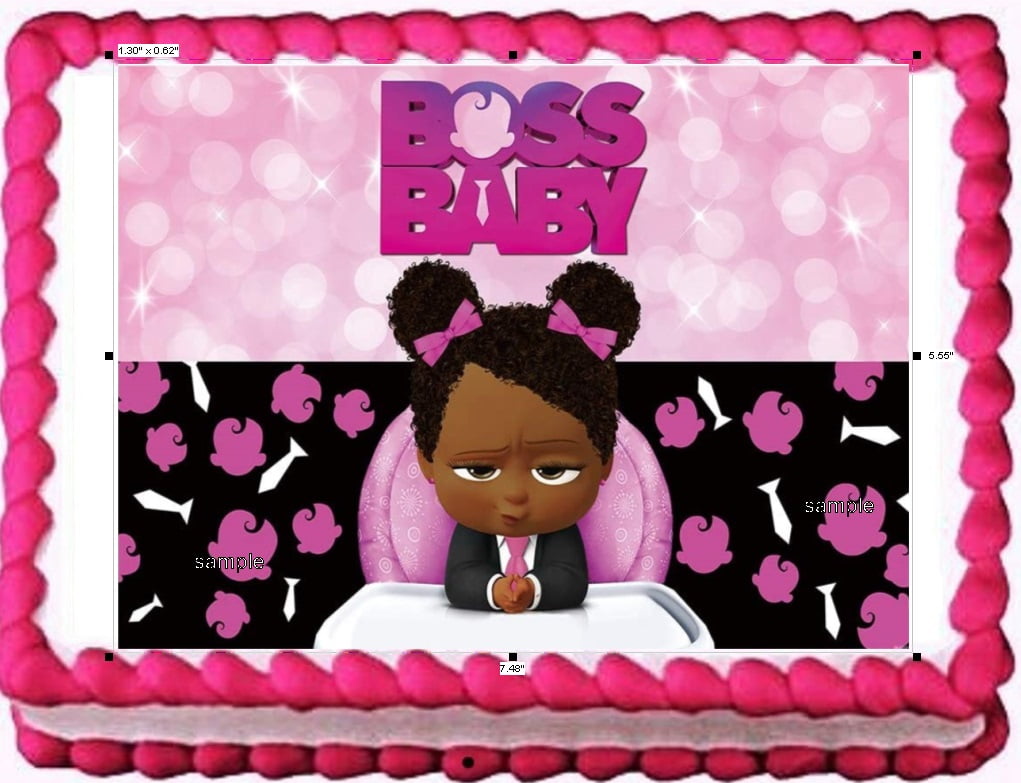 Girl Baby African American Image Edible Cake Topper Frosting Sheet