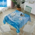 thumbnail image 3 of Blue Summer Beach Tablecloth Square Table Cloth 60x60 , Waterproof Tablecloth Outdoor Table Cloth, Seaside Ocean Coastal Nautical Washable Table Cover for Kitchen Dining Party, 3 of 8