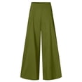 thumbnail image 2 of Palazzo Pants for Women Slacks Wide Leg High Waisted Business Casual Work Trousers with Pockets Green XL, 2 of 6