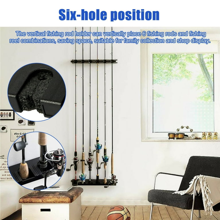 Vertical wall Mount Fishing Rod Organizer For All Size Rods and Reels