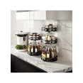 thumbnail image 5 of 3-Tier Rotating Kitchen Spice Rack, Metal Turntable Spice Organizer with Polished Finish, Multi-Layer Lazy Susan Seasoning Rack for Countertop and Pantry Storage, Modern Black, 5 of 9