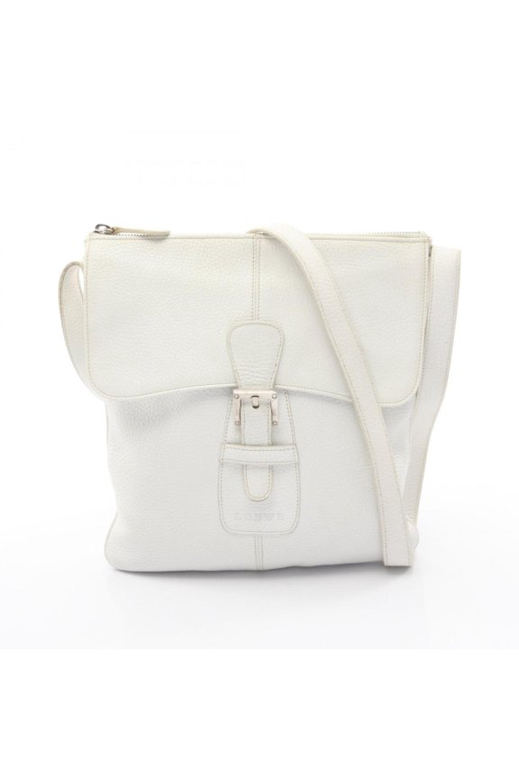 Pre-Owned LOEWE Sacoche Shoulder Bag/Handbag Leather Women's White