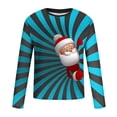 thumbnail image 4 of Blusas y camisas de manga larga con cuello redondo para hombre, estilo casual, cuello redondo, manga larga, camiseta estampada de Halloween, blusa de poliéster para hombre., 4 of 5