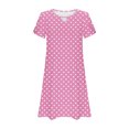 thumbnail image 5 of SMihono Women's Casual A-Line Dresses with Pockets Summer Polka Dot Print Tshirt Dress Short Sleeve Mini Dress Flowy Sundresses Hot Pink XL, 5 of 5