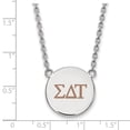 thumbnail image 2 of White Sterling Silver necklace Cable Cafe Au Lait Blue Greek Sigma Delta Tau 18 in 19 mm 1.95, 2 of 2