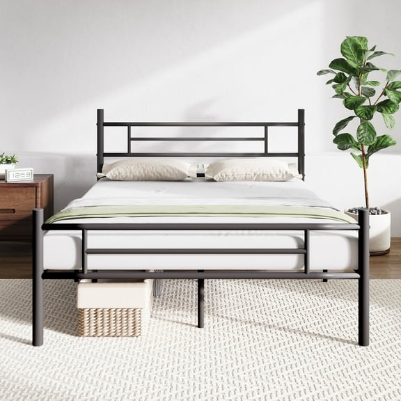 Novilla Full Size Bed Frame with Headboard and Footboard, 14 Inch Metal Platform Bed Frame, Under Bed Storage, Strong Metal Slats Support, Mattress Foundation No Box Spring Needed