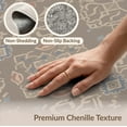 thumbnail image 6 of ODIKA 4'x6' Gray Beige Intricate Geometric Design Washable Area Rug Elegant Charcoal Motif with Classic Borders for Dorm Room, Small Living Stain Resistant Low Profile, Easy Care, 6 of 7