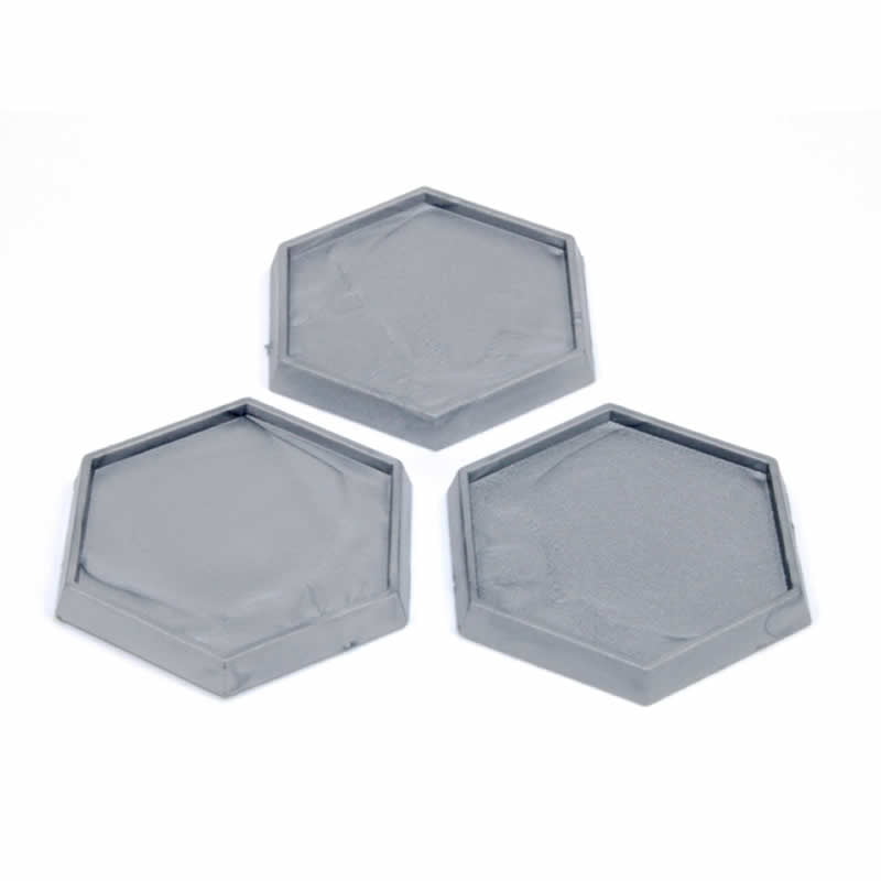 Chessex 28mm Grey Plastic Hex Bases with Lip #08605F for RPG Miniatures 50 