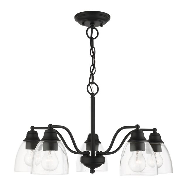 Livex Lighting 46335-04 Montgomery Collection 5 Light Chandelier, Black