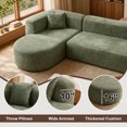 thumbnail image 5 of Timbernest 109" Oversized Chenille Couch for Apartment, Sectional Sofa with Thick Armrests, Deep Seat, Green (Left Facing Chaise), 5 of 9