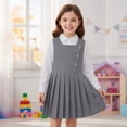 thumbnail image 4 of Likimi Children Girls Outfit Set Long Sleeve Solid Color Lapel Tops With Pleated Skirts Fashionable Clothes Set Size 3-4 Years, 4 of 7
