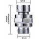 thumbnail image 4 of Conexión al brazo de ducha Conector de ducha adaptador giratorio ángulo de cabezal de brazo de ducha ajustable junta esférica G1/2 latón cromado, 4 of 5