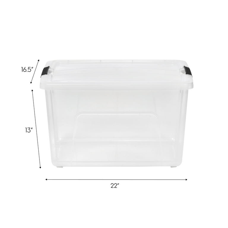 Wholesale 70 Quart/66 Liter Ultra Box Clear With White Lid and Black  Latches Tote Organizing Container Plastic Storage Bins