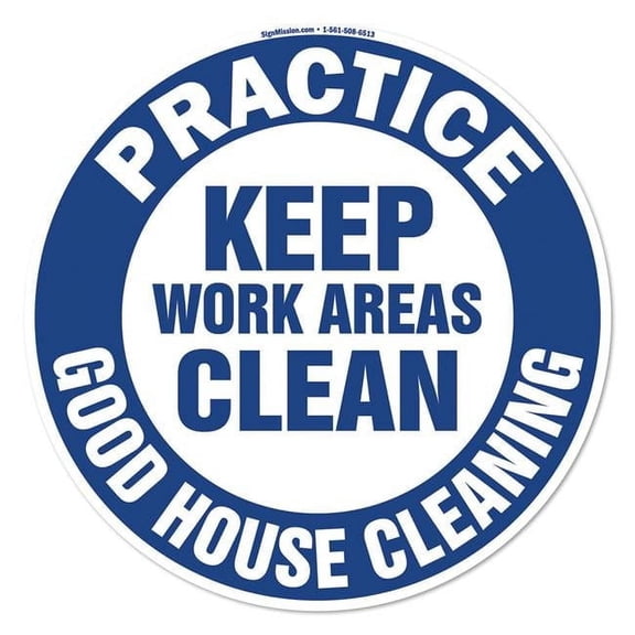 Keep Work Areas Clean Non-Slip Floor Marker | 16" Circle Vinyl Decal | Protect Your Business, Work Place & Customers | Made in The USA