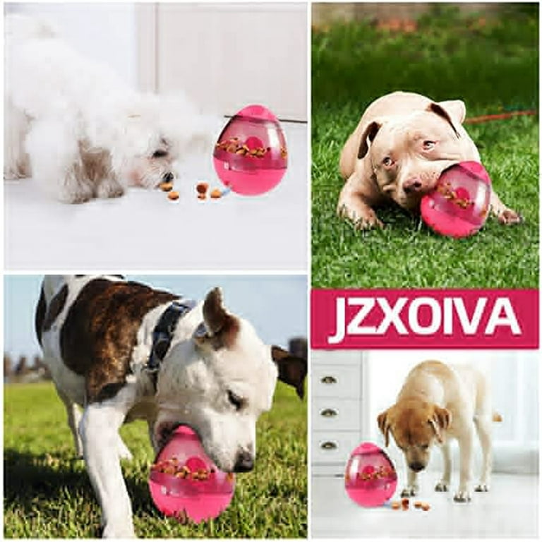 Interactive Dog Toy, IQ Treat Ball Food-Dispensing Toys for Small Medium Large Dogs, Pink