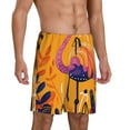 thumbnail image 2 of Honeii Vibrant Flamingo Illustration Print Men's Pajama Sleepwear Shorts - a comfy pajama bottom and lounge short for Relaxed Home Wear-XX-Large, 2 of 6