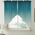 thumbnail image 2 of Teal Blue Ombre Swag Valances for Windows, Kitchen Window Curtains Over Sink, Contemporary Gradient Abstract Art Window Treatment Curtains for Living Room/Bedroom Curtains 2 Panel Sets 36"x45", 2 of 8