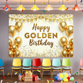 thumbnail image 6 of Golden Theme  Banner Glitter Design Decorative Backdrop for Birthday Celebration Party Background Holiday Event, 6 of 8