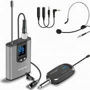 Wireless Headset Lavalier Microphone System -Alvoxcon Wireless Lapel Mic Best for iPhone, DSLR Camera, PA Speaker, YouTube, Podcast, Video Recording, Conference, Vlogging, Church, Interview, Teaching