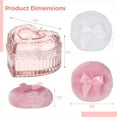thumbnail image 6 of 3 Pcs Large Powder Puff Set, Heart-shaped Glass Container with Soft Plush Makeup Puffs, Washable & Reusable, Cute Vanity Décor for Wet and Dry Makeup, 6 of 7