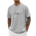 thumbnail image 3 of Cotton T Shirts for Men 3x 1/4 Short Sleeve Big and Tall Athleisure Short Sleeve Shirts Slim Fit Gradient Round Neck Casual Summer Beach Basic Activewear, 3 of 5