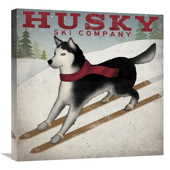 Global Gallery's 'Husky Ski Co' By Ryan Fowler Stretched Canvas Wall Art