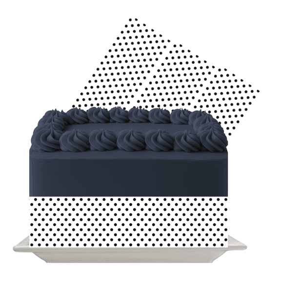 Black Dots Edible Cake Wrap | Polka Dot Icing Sheet | Minimalist Cake Decoration