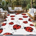 thumbnail image 2 of Red Ladybugs Outdoor Rug for Patio/Deck/Porch, Non-Slip Large Area Rug 5 x 8 Ft, Animal Themed Spring Summer Rustic Indoor Outdoor Rugs Washable Area Rugs, Reversible Camping Rug Carpet Runner, 2 of 8