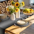 thumbnail image 4 of Black Grey Round 15 Inch Placemats Set of 6, Modern Abstract Diamond Luxury Gradient HeatResistant Non Slip Place Mats for Dining Table, Wipeable Braided Kitchen Table Mats for Housewarming, 4 of 9