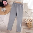 thumbnail image 4 of Girls Winter Leggings Fleece Lined Strechy Soft Warm Jegging Long Pants High Waist Slimming Thick Trousers (7-8 Years, Gray), 4 of 5