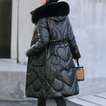 thumbnail image 4 of CEHVOM Manteau Long à Capuche en Coton Brillant pour Femmes Mode Liquidation, 4 of 5