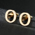 thumbnail image 2 of 1 Pair Initial Cufflink for Men A-Z Letter Cufflinks Tuxedo Shirt Classic Cufflinks Business Wedding Gifts for Men, 2 of 5
