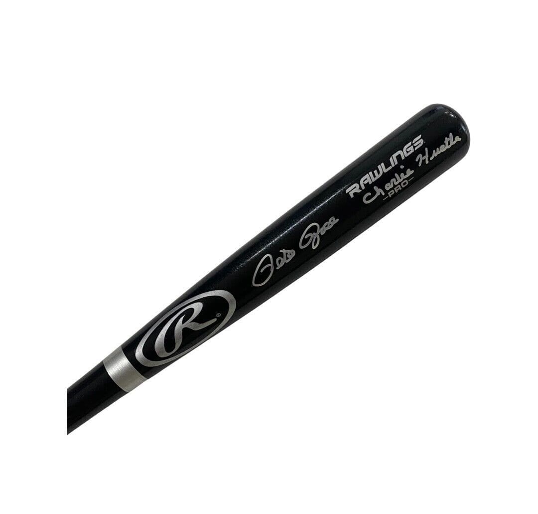 Pete Rose Signed Black Rawlings Bat JSA &amp; Pete Rose Hologram Charlie Hustle