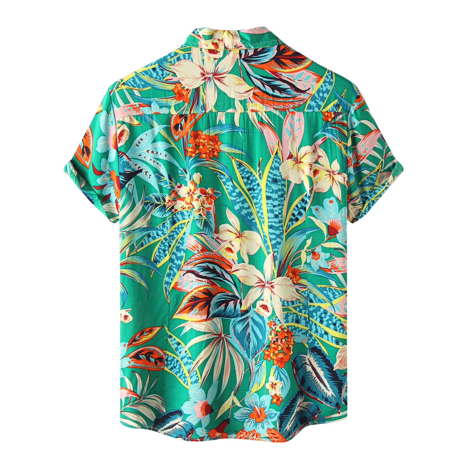 PEASKJP Men's Casual ButtonDown Shirts Short Sleeve Striped Shirt