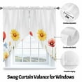 thumbnail image 3 of Pastoral Wild Flowers Swag Curtain Valance for Windows, Plants Floral Leaves Farmhouse Window Treatments Short Swag Topper for Kitchen Windows Bathroom Bedroom, 36"x63", 3 of 8