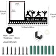 thumbnail image 2 of Exhibidor de medallas de taekwondo con marco para fotos, soporte de pared metálico para medallas de atletas, incluye 20 ganchos., 2 of 9