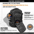 thumbnail image 5 of Backpack for Men Women Camping Hiking Large Multifunction Outdoor Sport Rucksack Molle Bag Backpacks, 5 of 7
