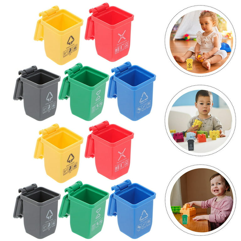 CALEST 4Pcs Mini Trash Can Toy, with 100pcs Recycle Sorting Cards, Garbage  Truck's Trash Cans, The Mini Trash can Model can simulate Garbage  Classification,Mini Curbside Vehicle Garbage Bin Trashcan - Yahoo Shopping