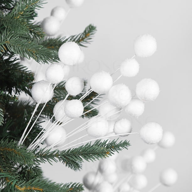 Lot de 10 autocollants de Noël en forme de boule de neige pour fenêtre - Flocons de neige blancs - Décorations de Noël - Flocons de neige blancs
