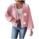 thumbnail image 2 of Suéter de cuello en V para mujer, cárdigan de punto, blusas con cuello en V, camiseta informal, suéter de moda, top acrílico para mujer, 2 of 5